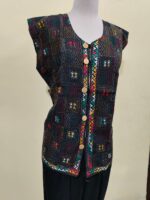 Handcrafted Cotton Kantha Stitch Sleeveless Jacket – Multicolor Artisan Work - Image 3