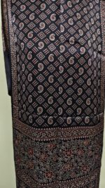 Ajrakh Modal Silk Stole Dupatta Hand block (Mashru Silk) - Image 5