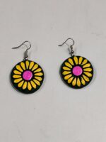 Terracotta Earring Green yellow flowers for women