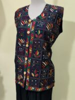 Cotton Kantha stitch jacket (Navy blue) - Image 2