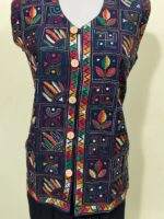 Cotton Kantha stitch jacket (Navy blue) - Image 4