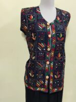Cotton Kantha stitch jacket (Navy blue) - Image 3