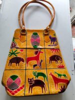 Handcrafted Leather Bag – Vibrant Animal Motif Design - Image 3