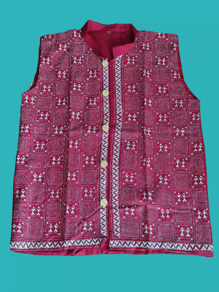 Kantha stitch jacket (brown)