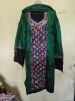 Kantha Stitch Hand Batik Salwar Suit Set (Green)