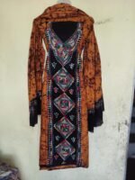 Kantha Stitch Batik Salwar Suit (yellow & black)