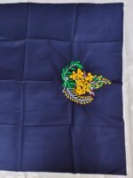 Embroidered Blouse Piece – Floral Motif (navy blue) - Image 2