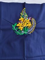Embroidered Blouse Piece – Floral Motif (navy blue)