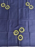 fabric print blouse material – Floral Motif (navy blue)