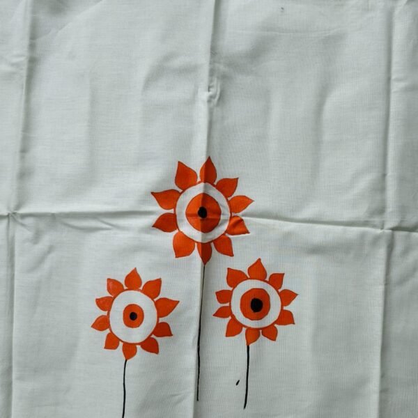 fabric print blouse material – Floral Motif (White)
