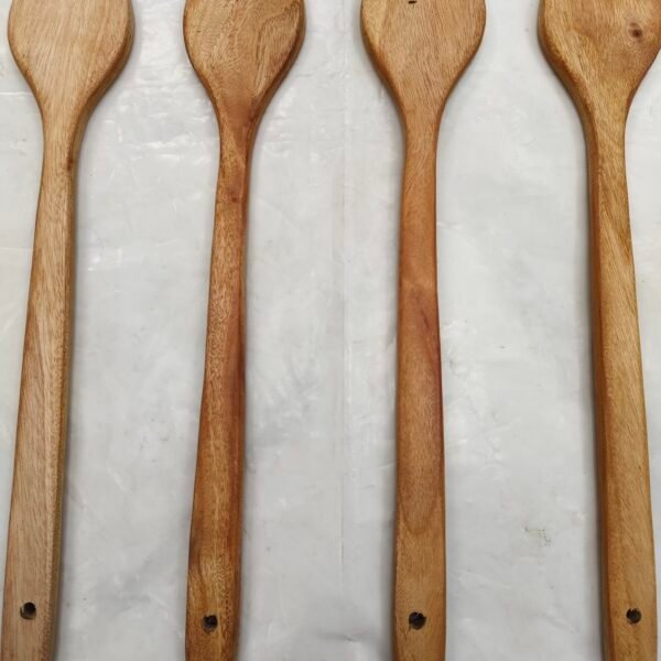 Handmade wooden cooking spoons are safe and scratch-free for utensils.