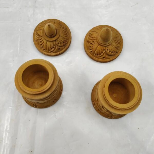 Wooden Handmade Round Vermilion Box - Vermilion Vase