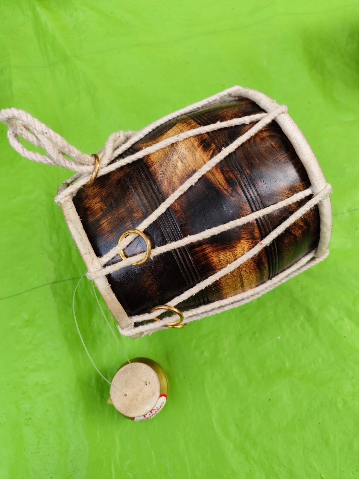 Handmade small size folk drum - natural leather drum - Image 2