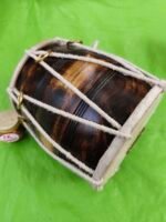 Handmade small size folk drum - natural leather drum - Image 4