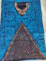 Kantha Stitch Batik Salwar Suit (Deep Sky Blue) - Image 4