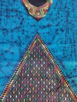 Kantha Stitch Batik Salwar Suit (Deep Sky Blue) - Image 3