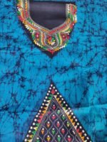 Kantha Stitch Batik Salwar Suit (Deep Sky Blue) - Image 5