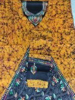 Kantha Stitch Batik Salwar Suit (yellow)