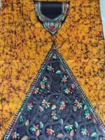 Kantha Stitch Batik Salwar Suit (yellow) - Image 3