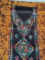 Kantha Stitch Batik Salwar Suit (yellow & black) - Image 2
