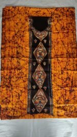 Kantha Stitch Batik Salwar Suit (black & yellow ) - Image 3
