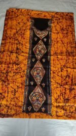 Kantha Stitch Batik Salwar Suit (black & yellow ) - Image 2