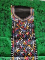 Kantha Stitch Hand Batik Salwar Suit (Green colour ) - Image 3