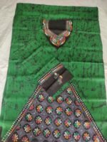 Kantha Stitch Hand Batik Salwar Suit (Green)