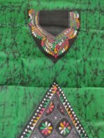 Kantha Stitch Hand Batik Salwar Suit (Green) - Image 2
