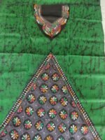 Kantha Stitch Hand Batik Salwar Suit (Green) - Image 4