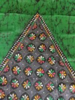Kantha Stitch Hand Batik Salwar Suit (Green) - Image 3