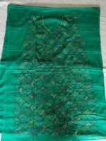 Kantha Stitch Hand Batik Salwar Suit (ForestGreen) - Image 2