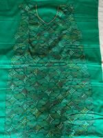 Kantha Stitch Hand Batik Salwar Suit (ForestGreen) - Image 4