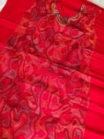 Handicraft Kantha Stitch Hand Batik Salwar Suit (Red) - Image 2