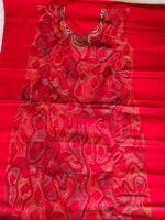 Handicraft Kantha Stitch Hand Batik Salwar Suit (Red) - Image 6