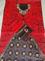 Pure Cotton Kantha Batik Salwar Suit (Red)