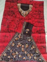 100% Cotton Kantha Batik Salwar Suit (Red)