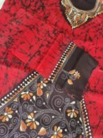 100% Cotton Kantha Batik Salwar Suit (Red) - Image 6