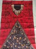 100% Cotton Kantha Batik Salwar Suit (Red) - Image 4