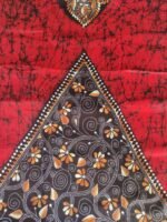 100% Cotton Kantha Batik Salwar Suit (Red) - Image 3