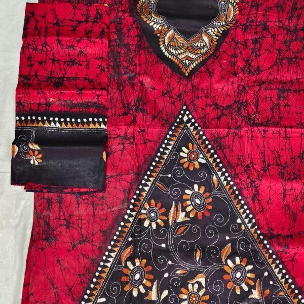 Pure Cotton Kantha Stitch Batik Salwar Suit Piece
