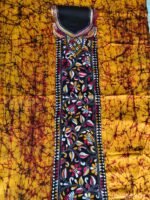 Handcraft Kantha Batik Salwar Suit Piece (yellow) - Image 4