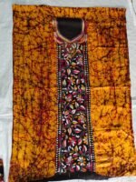 Handcraft Kantha Batik Salwar Suit Piece (yellow) - Image 5