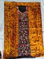 Handcraft Kantha Batik Salwar Suit Piece (yellow) - Image 6