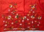 Premium Silk Kantha Stitch Blouse Piece (Orange) - Image 2