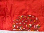 Premium Silk Kantha Stitch Blouse Piece (Orange) - Image 4