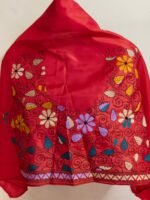 Premium Silk Kantha Stitch Blouse Piece (Red) - Image 4