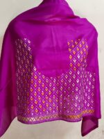 Silk Kantha Stitch Blouse Piece (DarkMagenta)