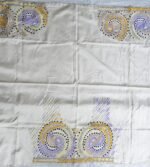 Premium Silk Kantha Stitch Blouse Piece (White) - Image 7