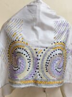 Premium Silk Kantha Stitch Blouse Piece (White)